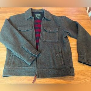 Woolrich. Olive Wool Trucker Jacket. Medium. Used.